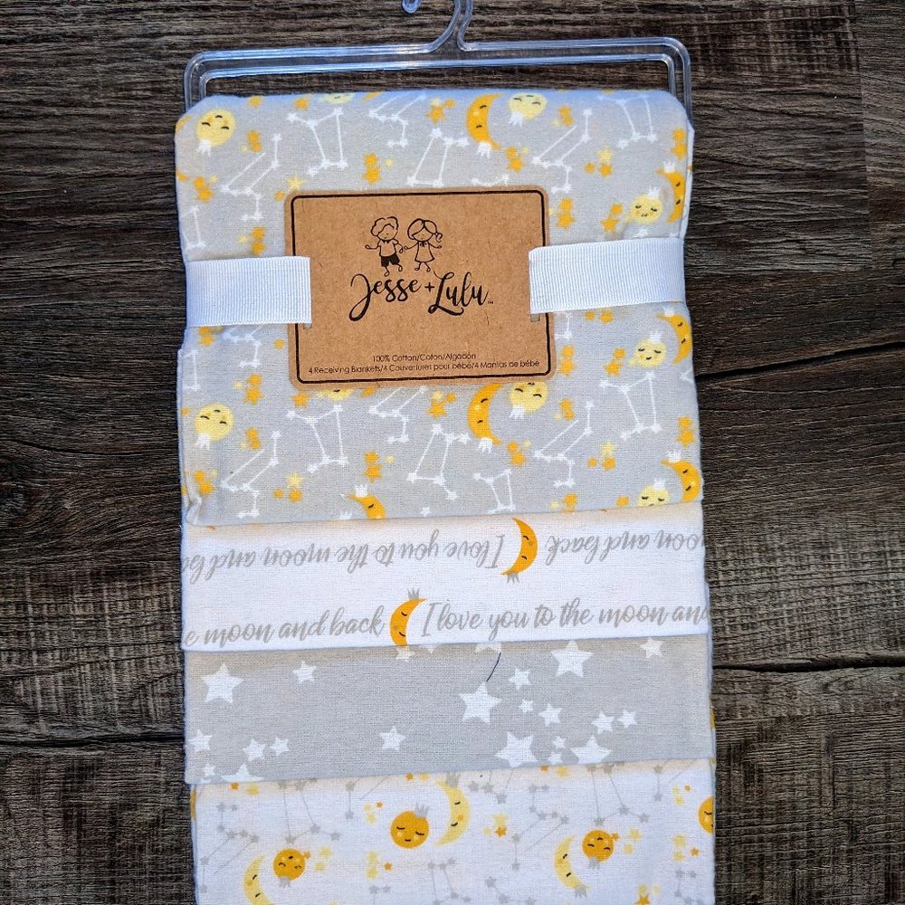 4 Pack Flannelette receiving blankets